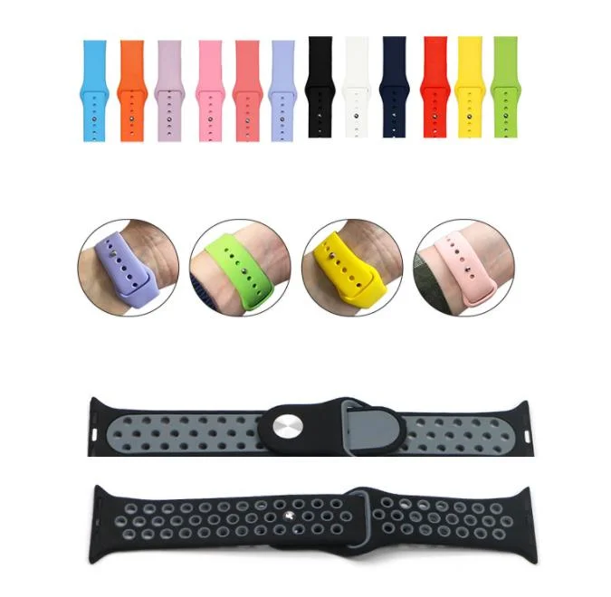 18mm 20mm 22mm Dustproof and Waterproof LSR Smart Apple Watch Strap