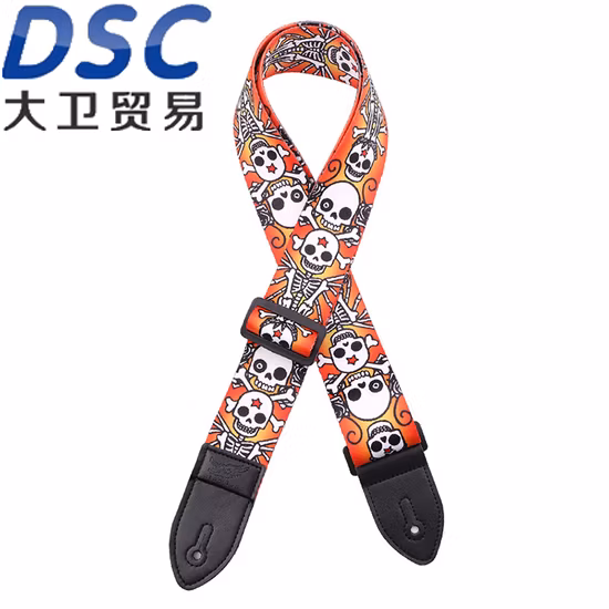 Горячие бронзовые хлопковые ремни для акустических гитар с наконечниками из натуральной кожи для электрогитары