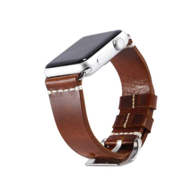 Индивидуальный дизайн ремешка для часов Коричневый кожаный ремешок для часов Apple Ремешок для часов