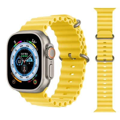 Новейший ремешок Ocean для Apple Watch Ultra 49 мм Se 8 7 6 5 3 45 мм 41 мм 42 мм 38 мм силиконовый спортивный браслет